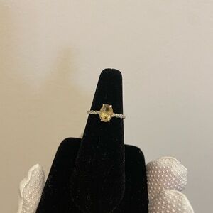 Citrine Oval Cut Ring In Sterling Silver White Topez